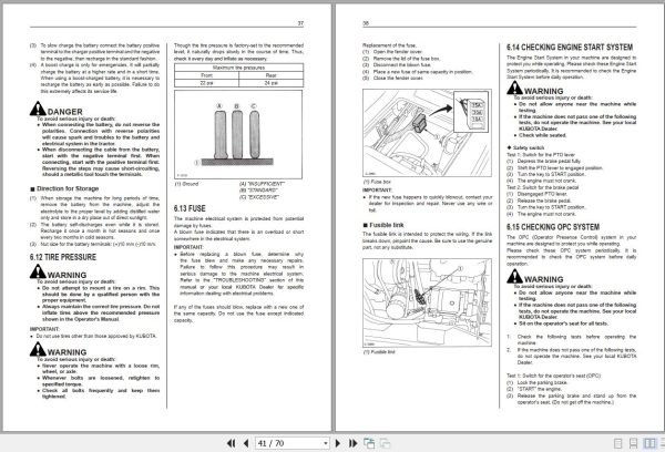 Kubota Front Mount Mower GF Series Operators Manual K3312 6293 4 EN FR 2