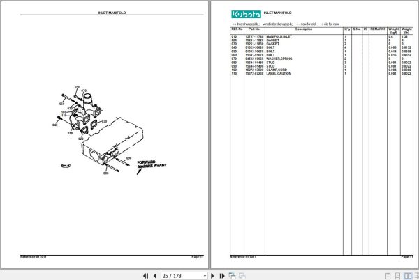 Kubota Front Mower F2100E Parts Manual 2