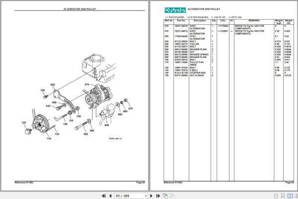 Kubota Front Mower G2460G Parts Manual 2