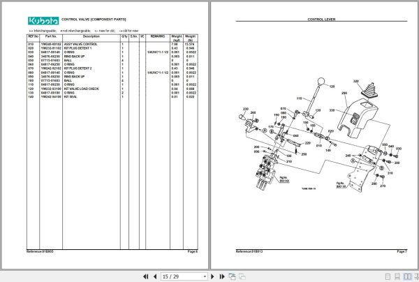 Kubota Front and Buckets LA703 Parts Manual 2
