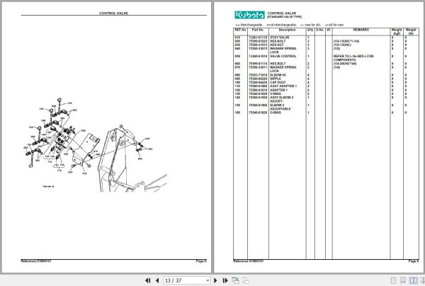 Kubota Front and Buckets LA852 Parts Manual 2