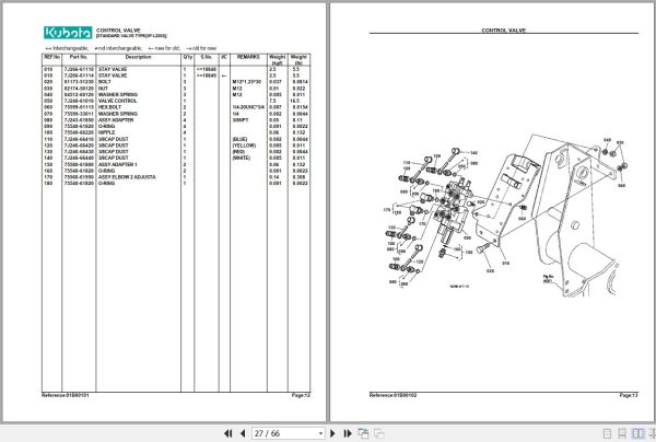 Kubota Front and Buckets LA853 Parts Manual 2