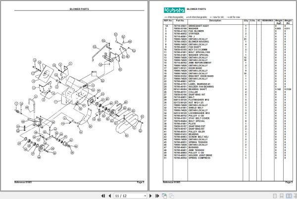 Kubota Grass Catcher GC60B Parts Manual 2