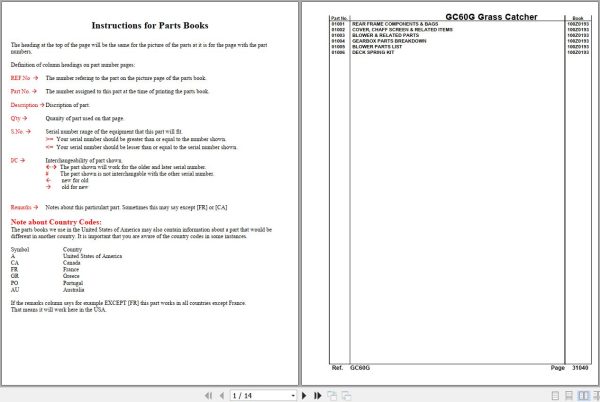 Kubota Grass Catcher GC60G Parts Manual 1