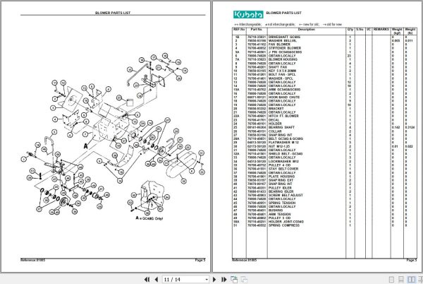 Kubota Grass Catcher GC60G Parts Manual 2