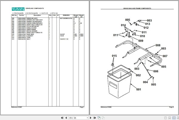 Kubota Grass Catcher GCK60BX Parts Manual 2