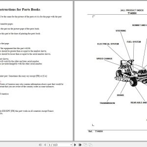 Kubota Lawn Mowers T1400H Parts Manual 1