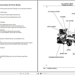 Kubota Lawn Mowers T1560 serial number 40001 and above Parts Manual 1