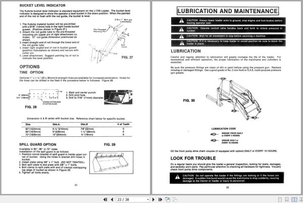 Kubota Loader L1720 Operator Manual 70000 70186 2