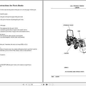 Kubota Loader and Buckets LA210 Parts Manual 1