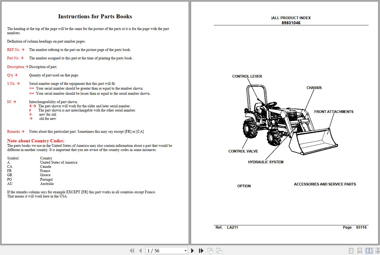 Kubota Loader and Buckets LA211 Parts Manual 1