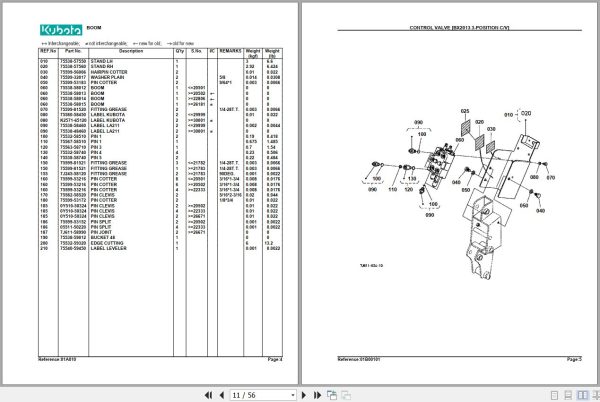Kubota Loader and Buckets LA211 Parts Manual 2