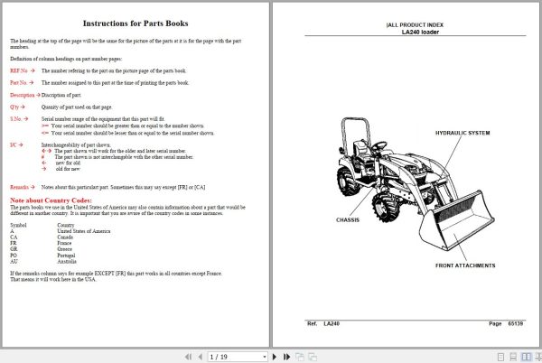 Kubota Loader and Buckets LA240 Parts Manual 1