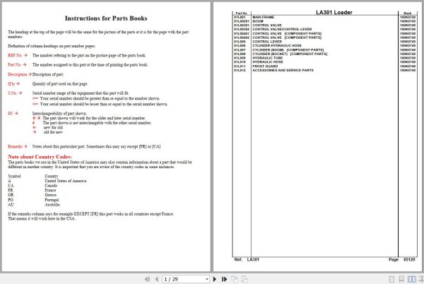 Kubota Loader and Buckets LA301 Parts Manual 1