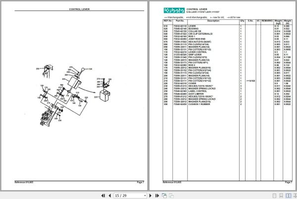 Kubota Loader and Buckets LA301 Parts Manual 2