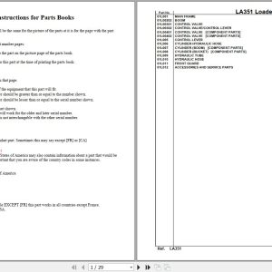 Kubota Loader and Buckets LA351 Parts Manual 1