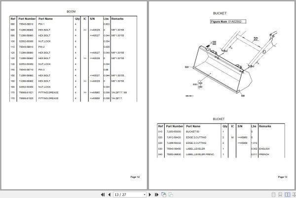Kubota Loader and Buckets LA364 Parts Manual 2