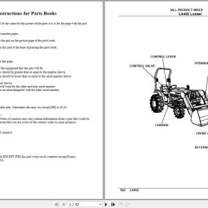 Kubota Loader and Buckets LA402 Parts Manual 1