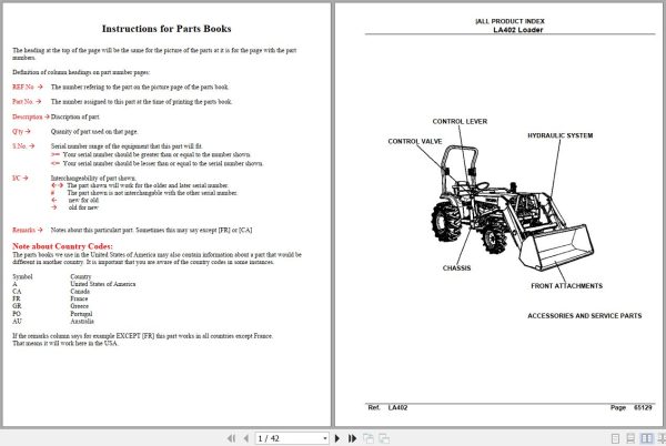 Kubota Loader and Buckets LA402 Parts Manual 1