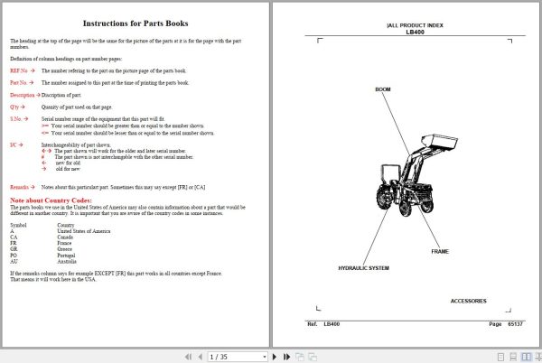 Kubota Loader and Buckets LB400 Parts Manual 1