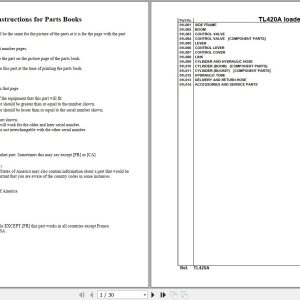Kubota Loader and Buckets TL420A Parts Manual 1