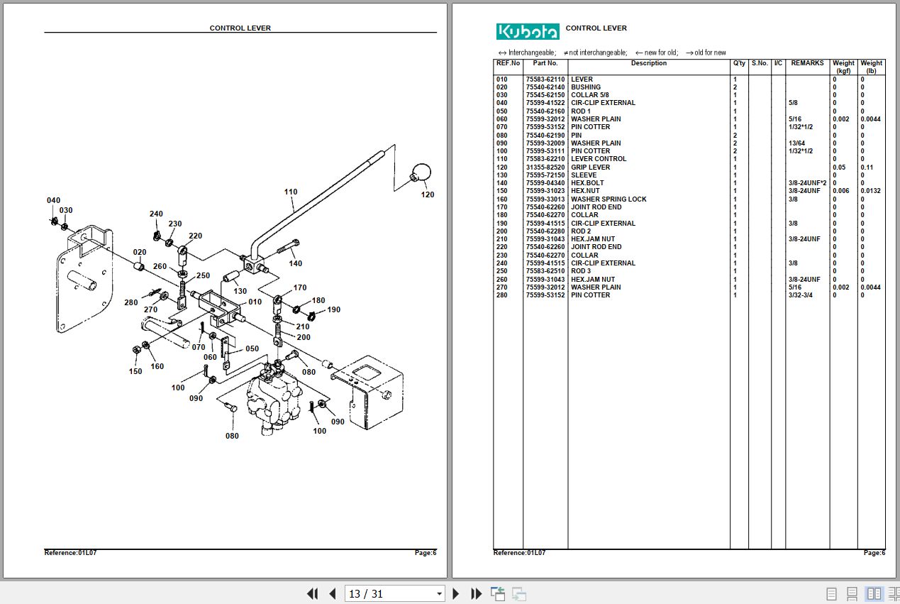 Kubota Loader and Buckets TL421 Parts Manual 2
