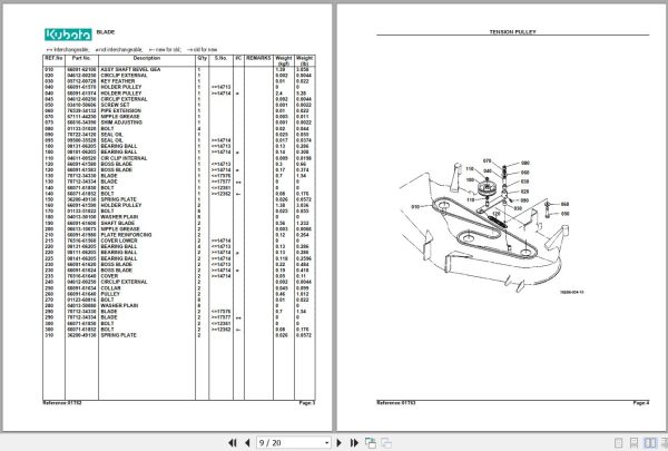 Kubota Mowers RC44LT Parts Manual 2