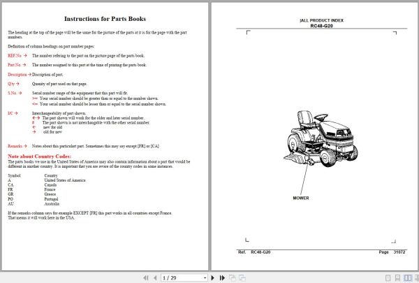 Kubota Mowers RC48 G20 Parts Manual 1