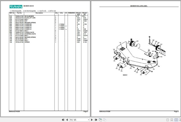 Kubota Mowers RC48LT 17 Parts Manual 2