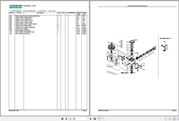Kubota Mowers RC54 71B Parts Manual 2
