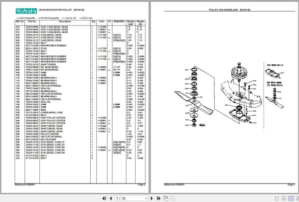 Kubota Mowers RC60 B Parts Manual 2