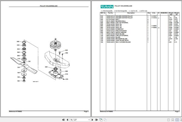 Kubota Mowers RC60 F19 Parts Manual 2