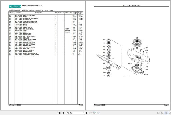 Kubota Mowers RC60 FZ21 Parts Manual 2