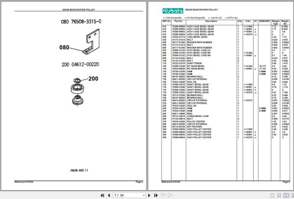 Kubota Mowers RC60 G20 Parts Manual 2