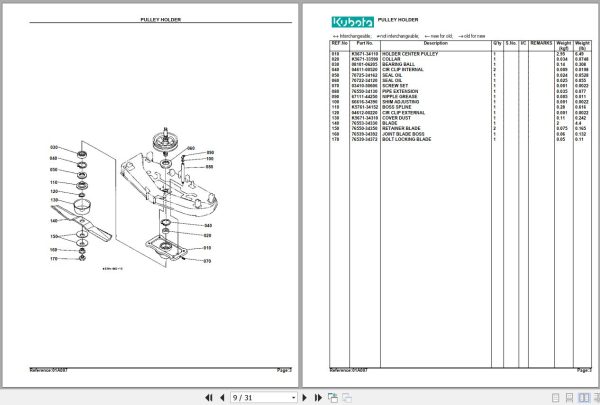 Kubota Mowers RC72 27B Parts Manual 2
