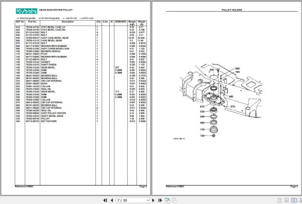 Kubota Mowers RC72 29A Parts Manual 2