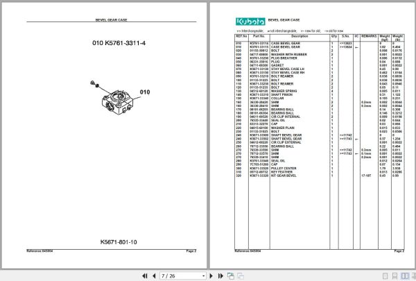 Kubota Mowers RC72 F30 Parts Manual 2