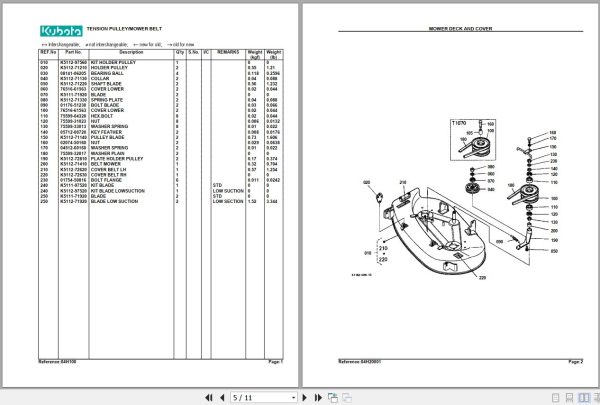 Kubota Mowers RCK40LTBT1670 Parts Manual 2