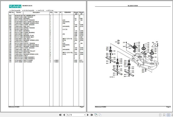 Kubota Mowers RCK44LT Parts Manual 2