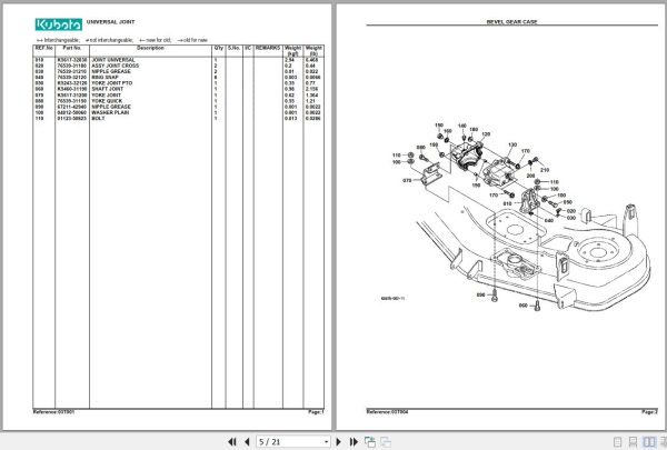 Kubota Mowers RCK48 20ZG Parts Manual 2