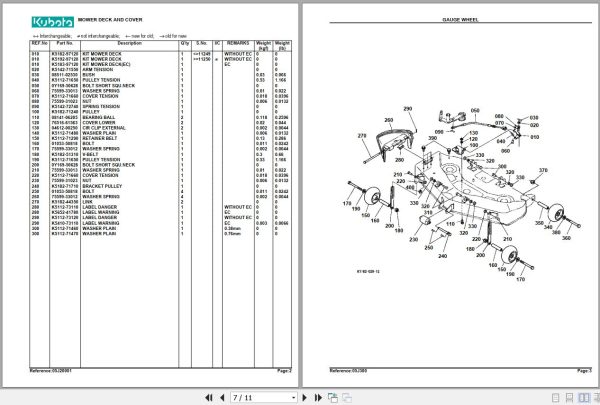 Kubota Mowers RCK48LTB RCK48LTBEC Parts Manual 2