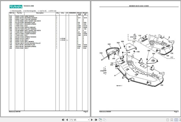 Kubota Mowers RCK48TG Parts Manual 2