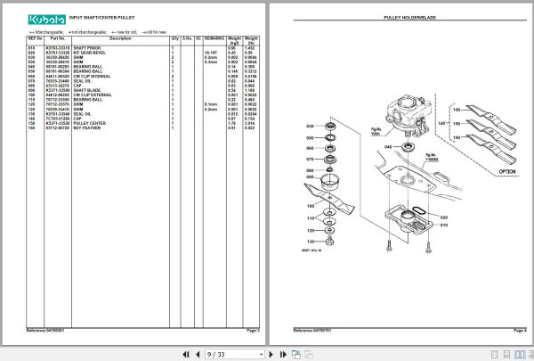 Kubota Mowers RCK54 22BX Parts Manual 2