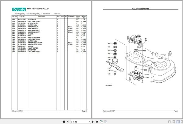 Kubota Mowers RCK54 23ZG Parts Manual 2