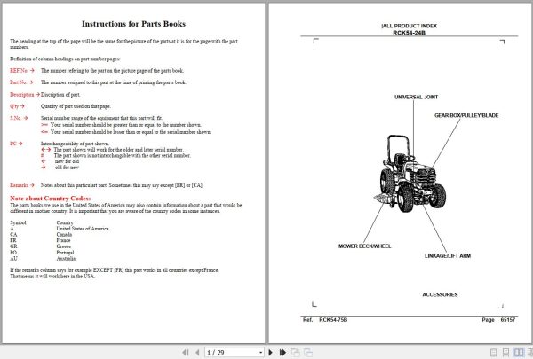 Kubota Mowers RCK54 24B Parts Manual 1