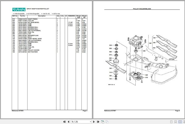 Kubota Mowers RCK60 21Z 60 Parts Manual 2