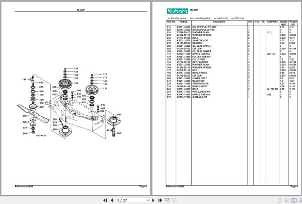 Kubota Mowers RCK60 27B Parts Manual 2