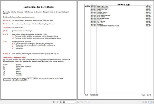 Kubota Mowers RCK60 30B Parts Manual 1