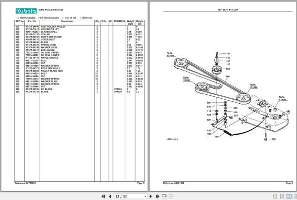 Kubota Mowers RCK60B 22BX 60inch Parts Manual 2