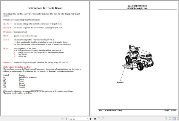Kubota Mowers RCK60B 24G Parts Manual 1